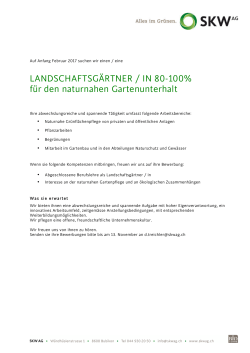 Landschaftsgärtner/In Gartenunterhalt 80-100%