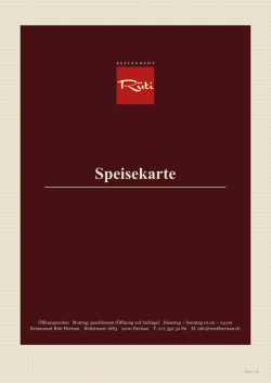 Speisekarte - Restaurant R&uuml;ti Herisau