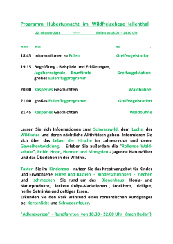 Programm Hubertusnacht 2016 - Greifvogelstation Hellenthal