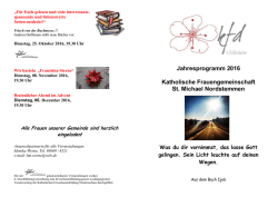 Jahresprogramm 2016 der kfd Nordstemmen