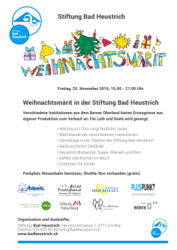 Flyer Weihnachtsmärit - Stiftung Bad Heustrich