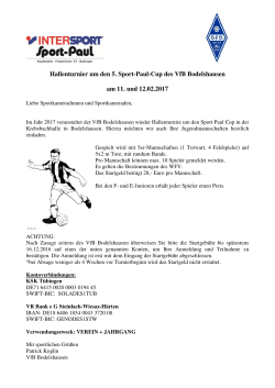 Hallenturnier um den 5. Sport-Paul