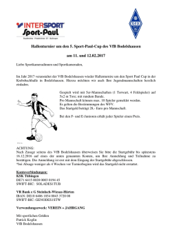 Hallenturnier um den 5. Sport-Paul