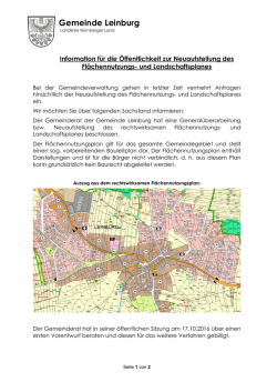Informationen zur Neuaufstellung des Fl&auml;chennutzungs