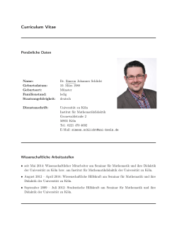 CV Schlicht.​pdf - Seminar für Mathematik und ihre Didaktik