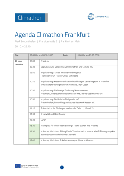 Page 1 C ath O SE Clinnate-KIC Agenda Climathon Frankfurt