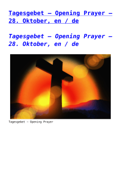 28. Oktober, en / de - Pastor Peter Stanic