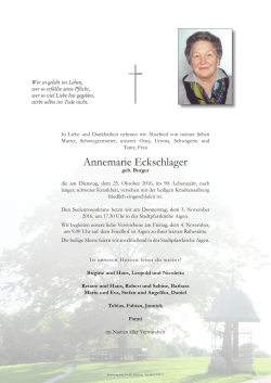 Annemarie Eckschlager - Bestattung Jung, Salzburg