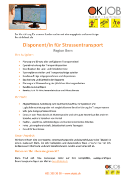 Disponent/in f&uuml;r Strassentransport