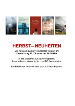 herbst&ndash; neuheiten - Bibliothek und Ludothek Amriswil