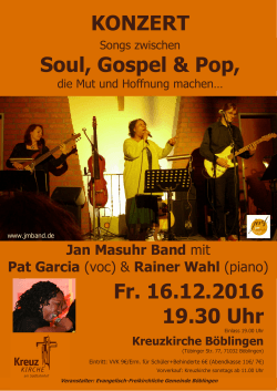 Pat Garcia und der Jan Masuhr Band in Böblingen