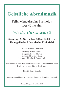 Geistliche Abendmusik - Evangelische Pfarrgemeinde Pinkafeld