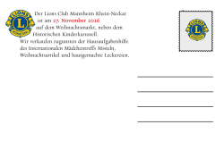 Infos - Lions Club Mannheim Rhein
