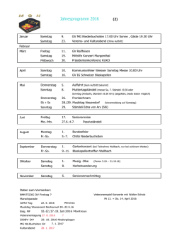 Jahresprogramm 2016 - MG Niederbuchsiten