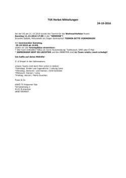 Grosse Herbstaktion am 29. - 30.10., also
