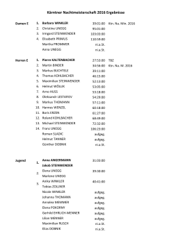 Kärntner Nachtmeisterschaft 2016 Ergebnisse