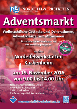 Nordeifelwerkstätten Kuchenheim am 19. November 2016 von 9.00