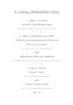 Jahreszeiten Menue - Restaurant Freudenreich