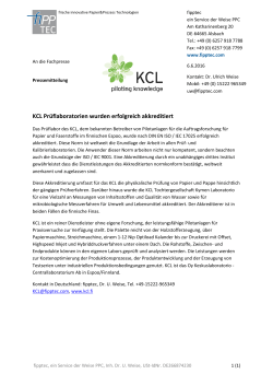 KCL Prüflaboratorien wurd urden erfolgreich akkreditiert