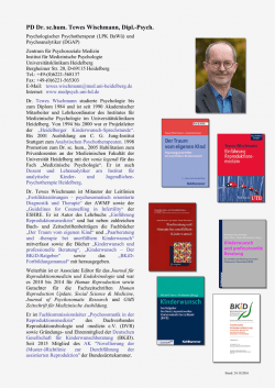 PD Dr. Tewes Wischmann, Dipl.-Psych.