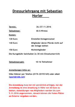 Dressurlehrgang Horler 2016