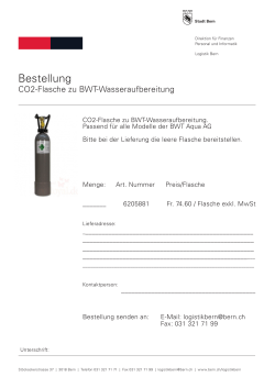 BWT CO2 Flasche - bei der Logistik Bern