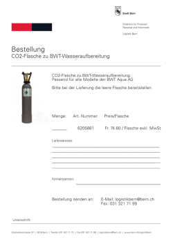 BWT CO2 Flasche - bei der Logistik Bern