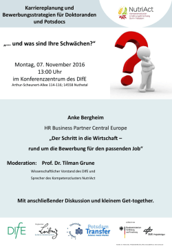 Der Schritt in die Wirtschaft