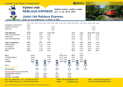 Výletní vlak REBLAUS EXPRESS Jízdní řád Reblaus Expresu