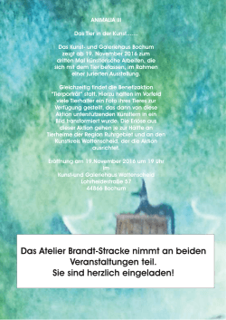 Einladung ANIMALIA III - Atelier Brandt