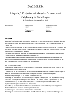 Integrale/r Projektentwickler/-in - Schwerpunkt Zielplanung