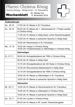 Gottesdienste - Christus K&ouml;nig