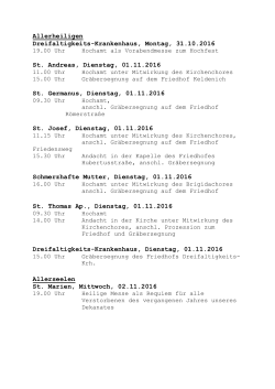 Allerheiligen Dreifaltigkeits-Krankenhaus, Montag, 31.10.2016 St