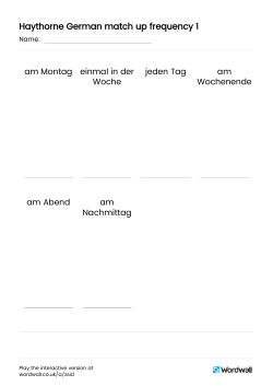 Haythorne German match up frequency 1