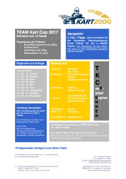 Team Kart Cup – Ausschreibung