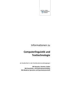 Computerlinguistik und Texttechnologie - Justus-Liebig