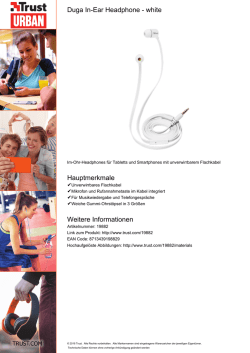 Duga In-Ear Headphone - white Hauptmerkmale Weitere