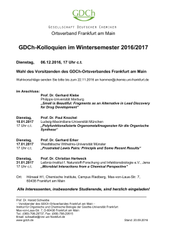 GDCh-Kolloquien im Wintersemester 2016/2017 - Goethe