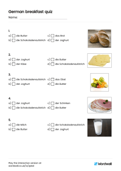 German breakfast quiz