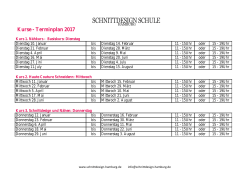 Kurse - Terminplan 2017 - Schnittdesign Schule Hamburg