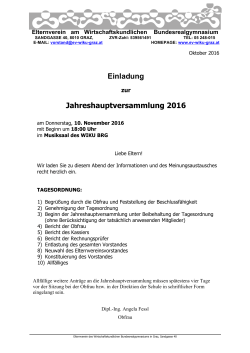 Jahreshauptversammlung 2016