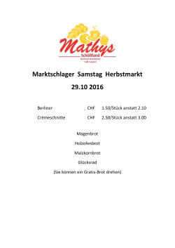 Marktschlager Samstag Herbstmarkt 29.10 2016