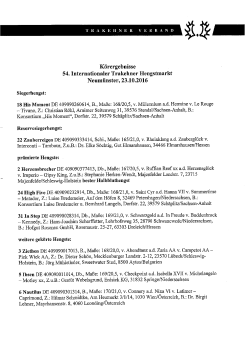 Page 1 S Körergebnisse 54. Internationaler Trakehner Hengstmarkt