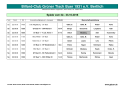 Billard-Club Grüner Tisch Buer 1931 e.V. Bertlich