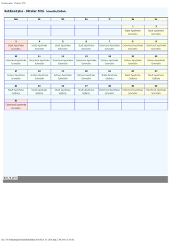 Notdienstplan - Oktober 2016 - apotheken-notdienst