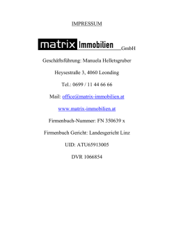 IMPRESSUM GmbH Gesch&auml;ftsf&uuml;hrung: Manuela - Matrix