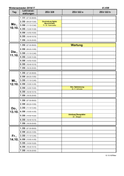 Poolbelegung / Lehrveranstaltungen