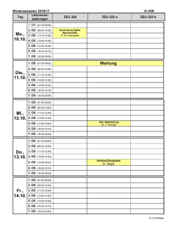 Poolbelegung / Lehrveranstaltungen