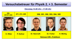 Versuchsbetreuer für Physik 2. + 3. Semester