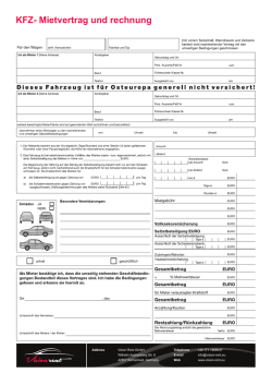KFZ- Mietvertrag und rechnung